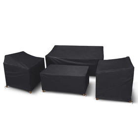 STARTWO patio covers set; four-piece protection for wicker furniture in rain.