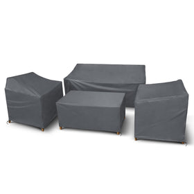 STARTWO patio covers four-piece set on a modern outdoor lounge for weather protection.