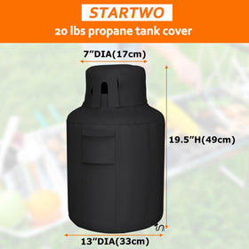 STARTWO heavy duty gas cover with drawstring seals tank against wind.