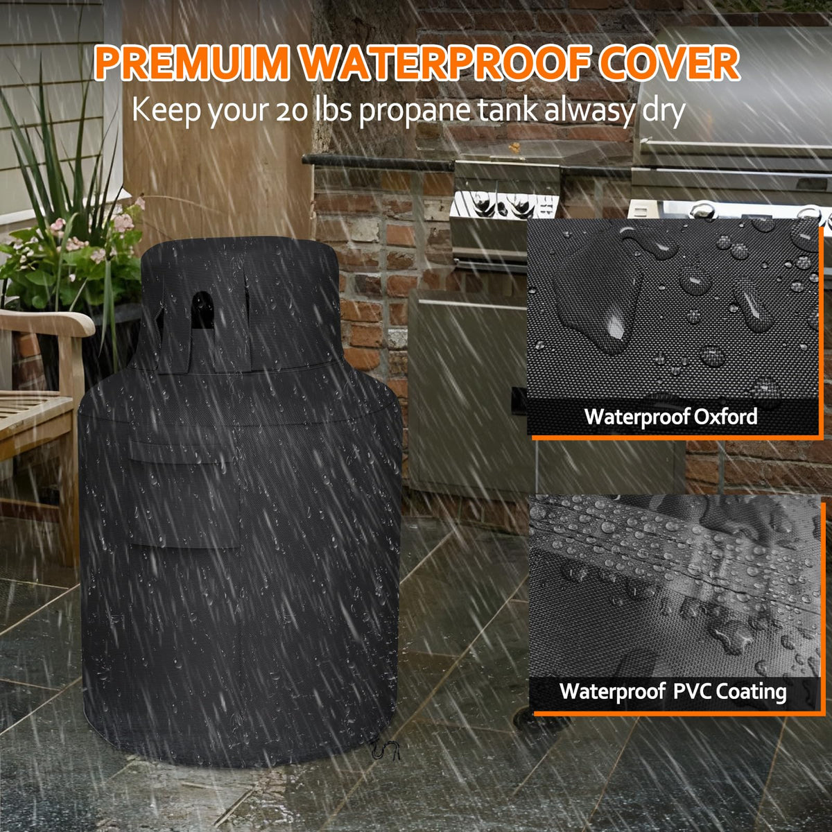 STARTWO propane tank cover resists leaves and dust for tidy spaces.