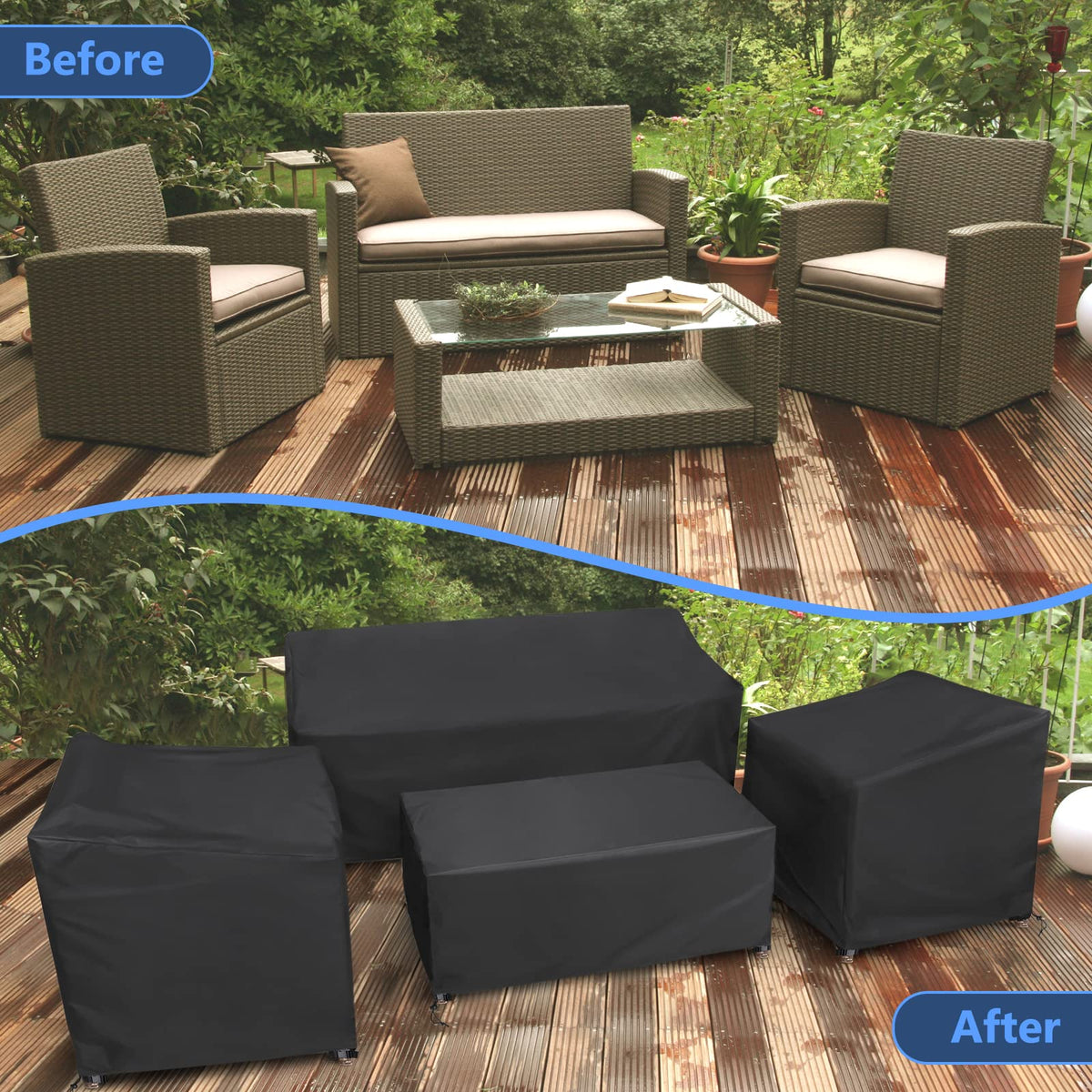 STARTWO UV-stabilized fabric resists sun damage for longer life.