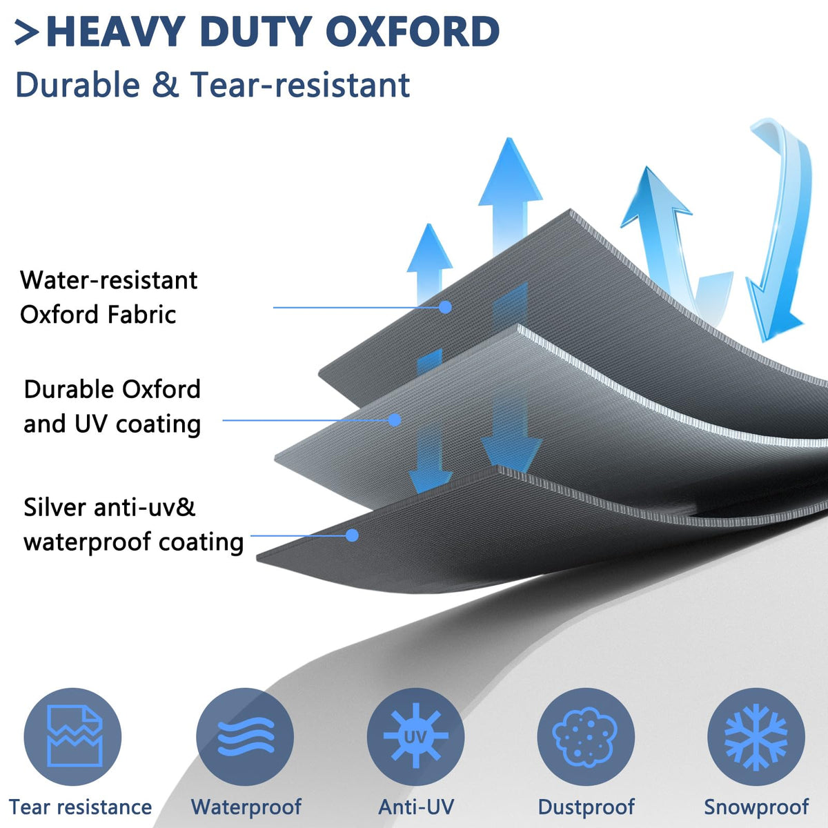 STARTWO wind-proof buckles and drawstrings securing the cover during gusty days.