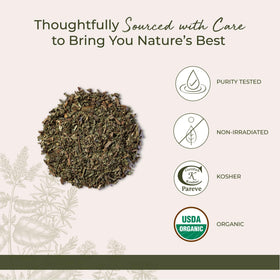 Starwest Botanicals comfrey leaf cut and sifted close-up texture.