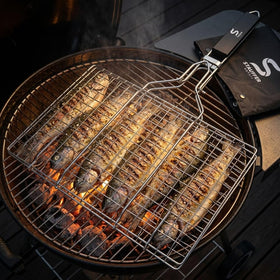 Stauffer Retail outdoor grill accessory for fish, vegetables, and shrimp cooking sessions.