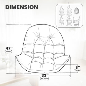 STAYDEN egg chair cushion back non-slip design keeps the seat secure.