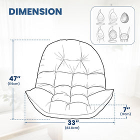 STAYDEN Egg Chair Cushion blue on hammock demonstrates comfortable outdoor seating