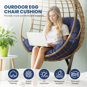 STAYDEN Egg Chair Cushion blue strap fixation for stable outdoor lounging
