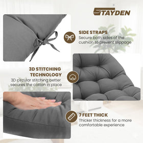 STAYDEN cushion on a hammock demonstrates easy outdoor setup.