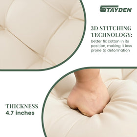 STAYDEN cushion non-slip back demonstrates grip to keep lounge in place.