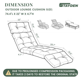 STAYDEN cushion side view highlights thick, 4.7-inch padding for relaxation.