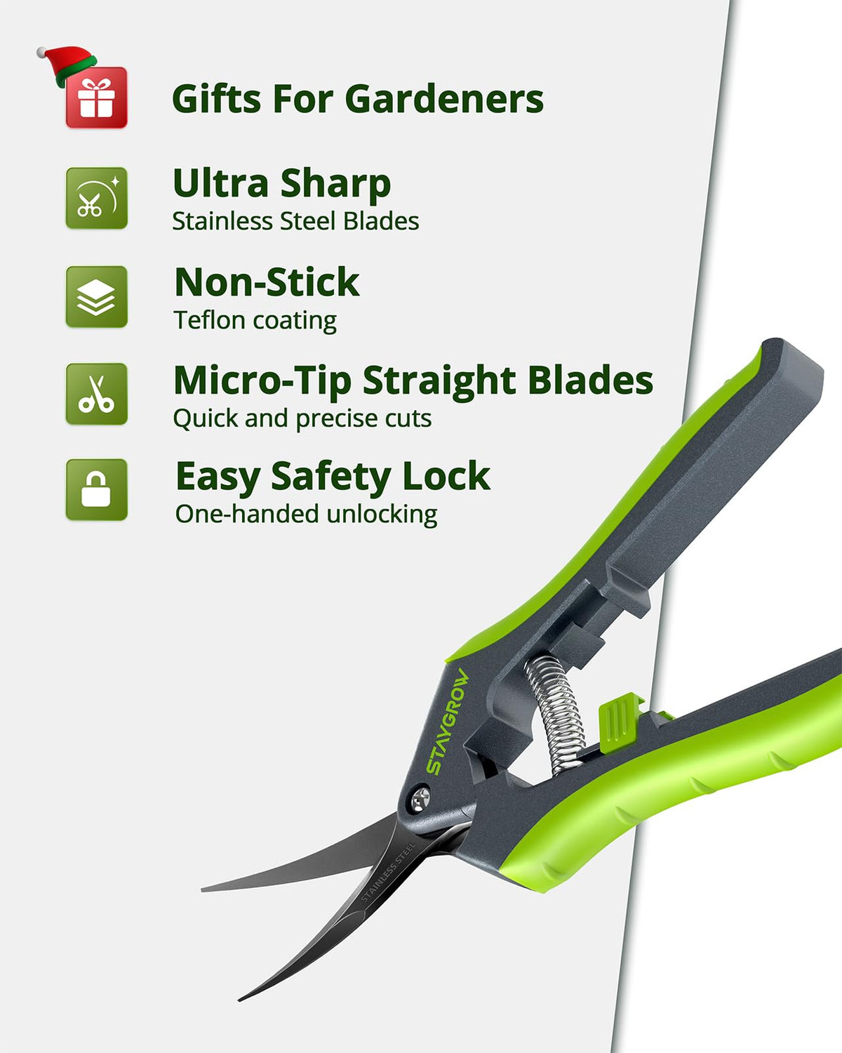 STAYGROW bonsai clippers for precise trimming of delicate plants.