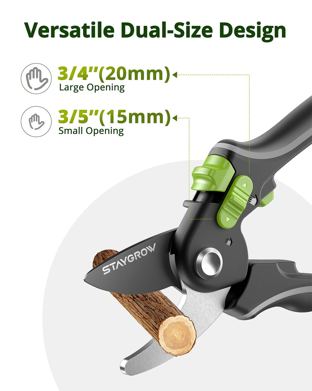 STAYGROW pruning shears with rust-resistant coating for any weather.