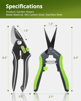 STAYGROW two-pack garden scissors, versatile for home gardens.