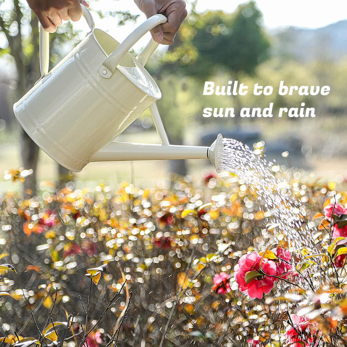 Stdemarzo galvanized steel watering pot for durable outdoor and indoor use.