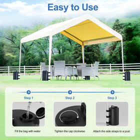 Stdserendi canopy weight bag features a wide mouth for easy filling.
