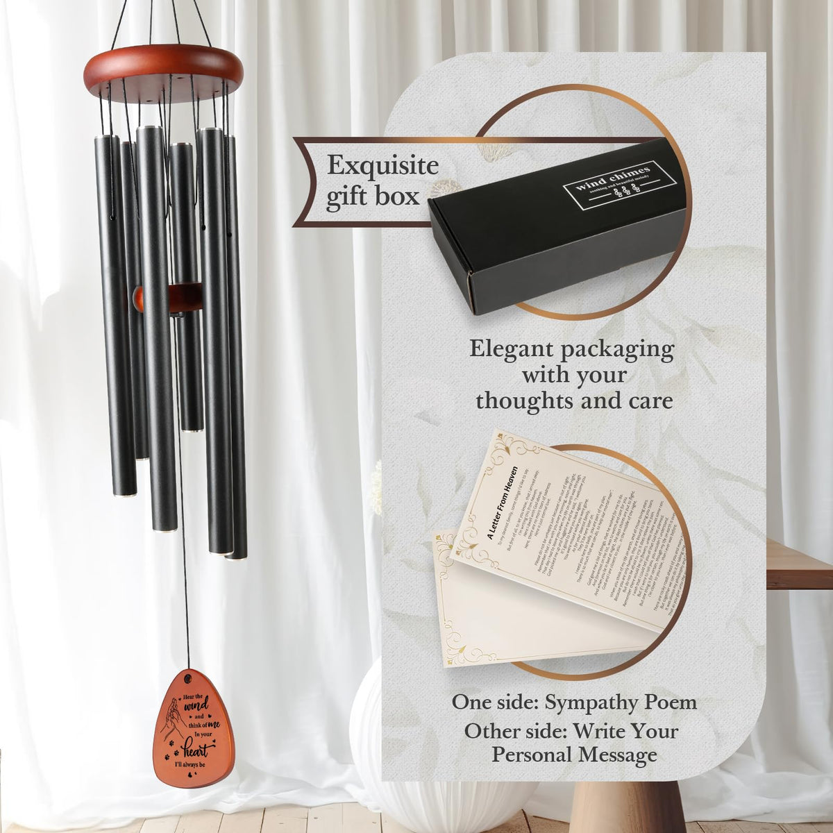 SteadStyle high-quality wood wind chime designed for durable outdoor use.