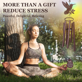 SteadStyle wind chime hummingbird accents and aluminum tubes create soothing outdoor tones