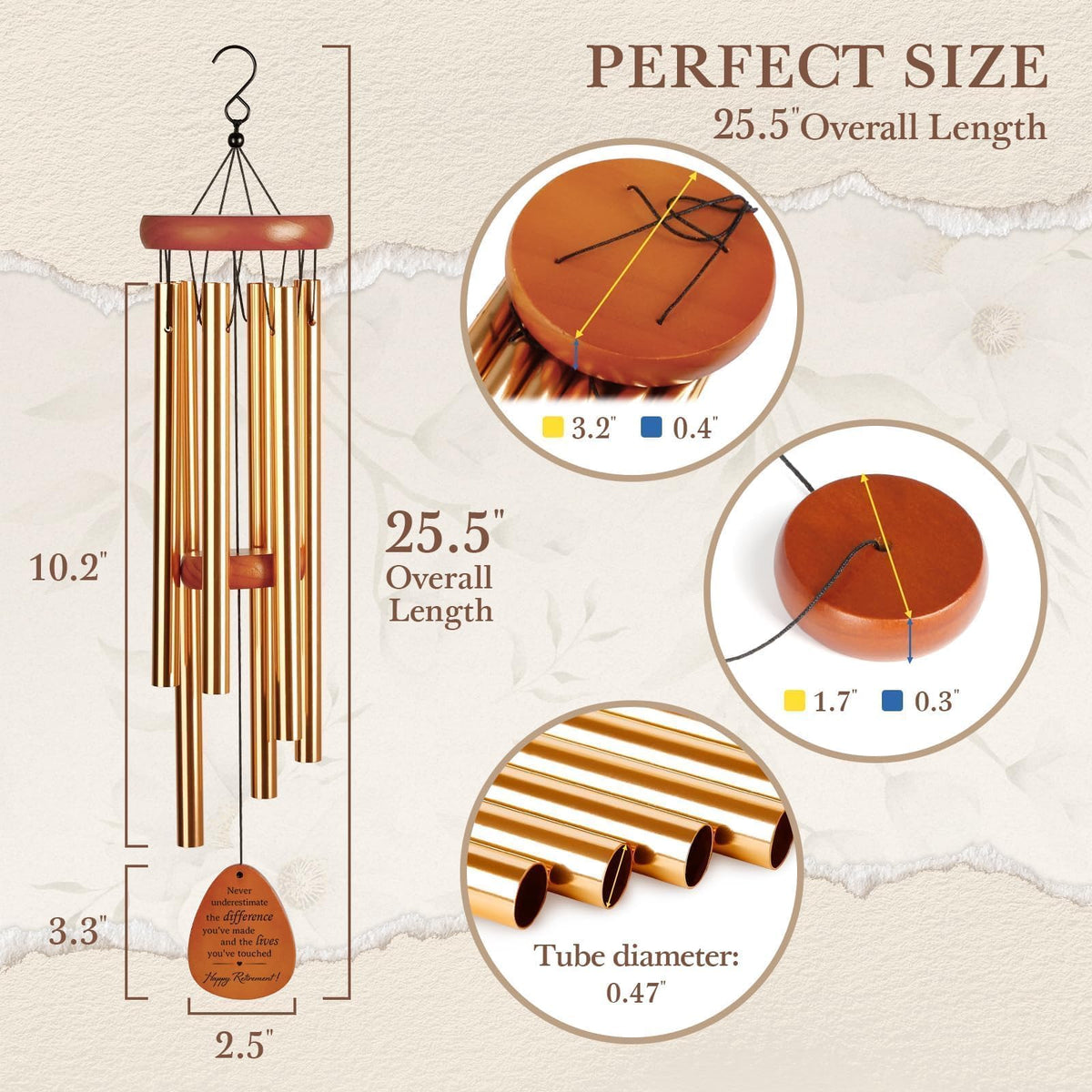 SteadStyle wind chime wooden pendants add natural charm.