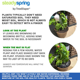 SteadySpring mat uses potting soil to irrigate effectively in pots