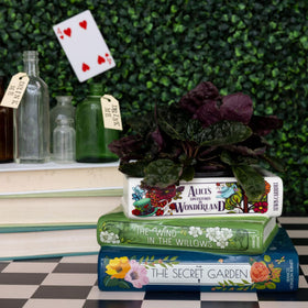 Steel Mill & Co wide-top opening accommodates small plants or supplies.