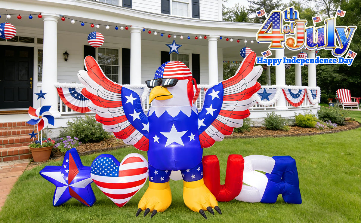 Stegosaurus durable polyester patriotic inflatable suitable for outdoor use