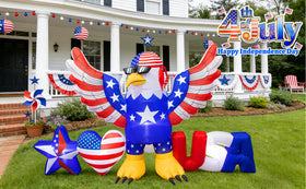 Stegosaurus durable polyester patriotic inflatable suitable for outdoor use
