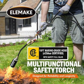 Steinbruecke propane torch with 10ft hose for extended reach in yards