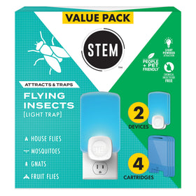 STEM Flying Insect Trap front view; compact plug-in design for discreet pest control.