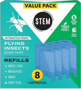 STEM refill cartridge for the flying insect trap; eight-count for continuous capture.