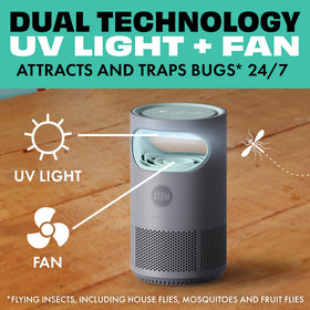STEM Flying Insect Fan Trap side view showing slim footprint for placement