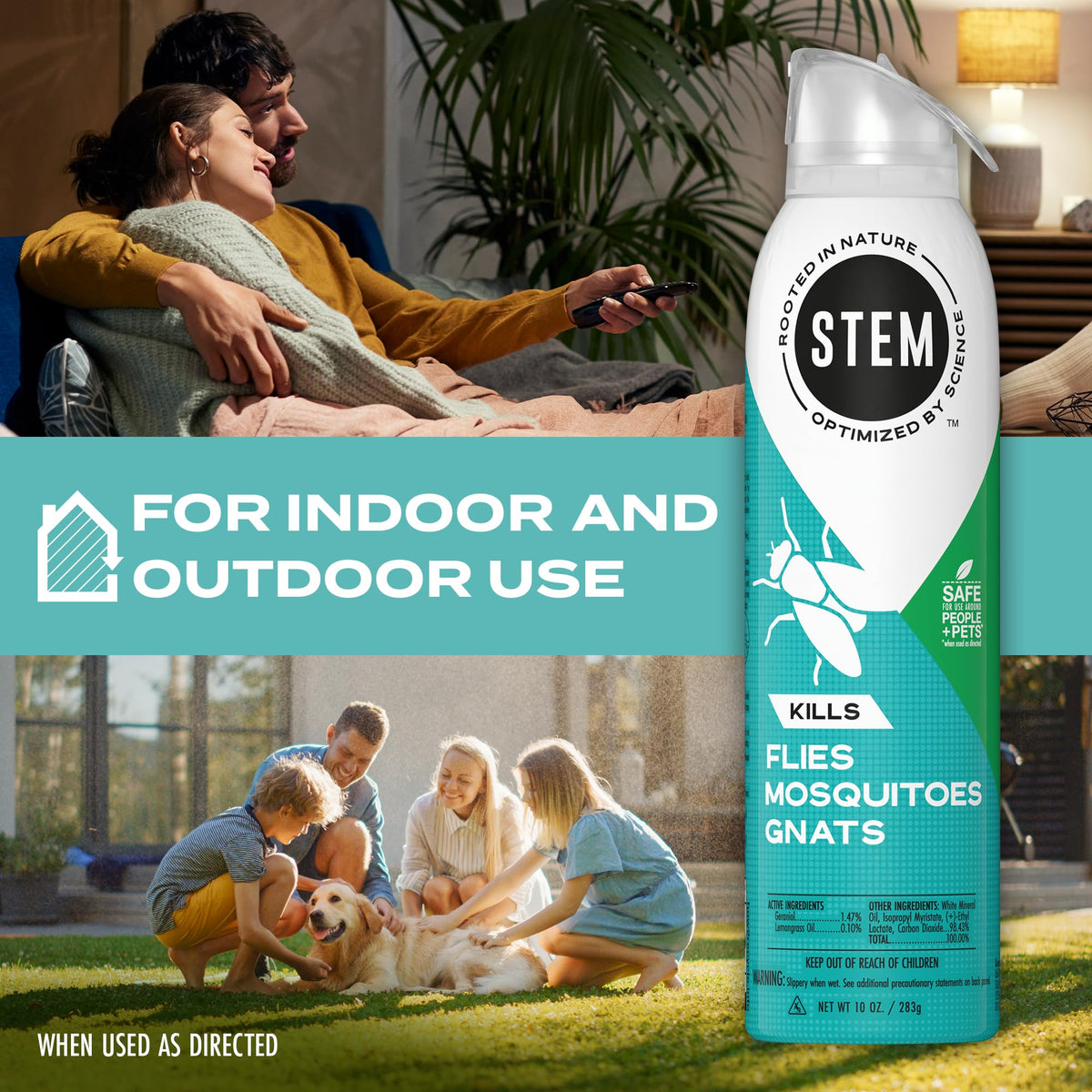 Indoor kitchen area using STEM spray on perimeters.