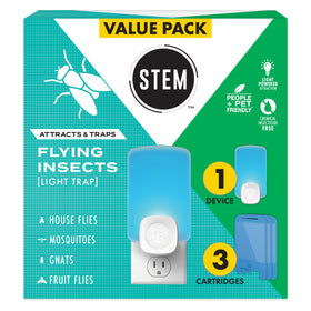 STEM Insect Trap blue light in kitchen attracting fruit flies for easy capture