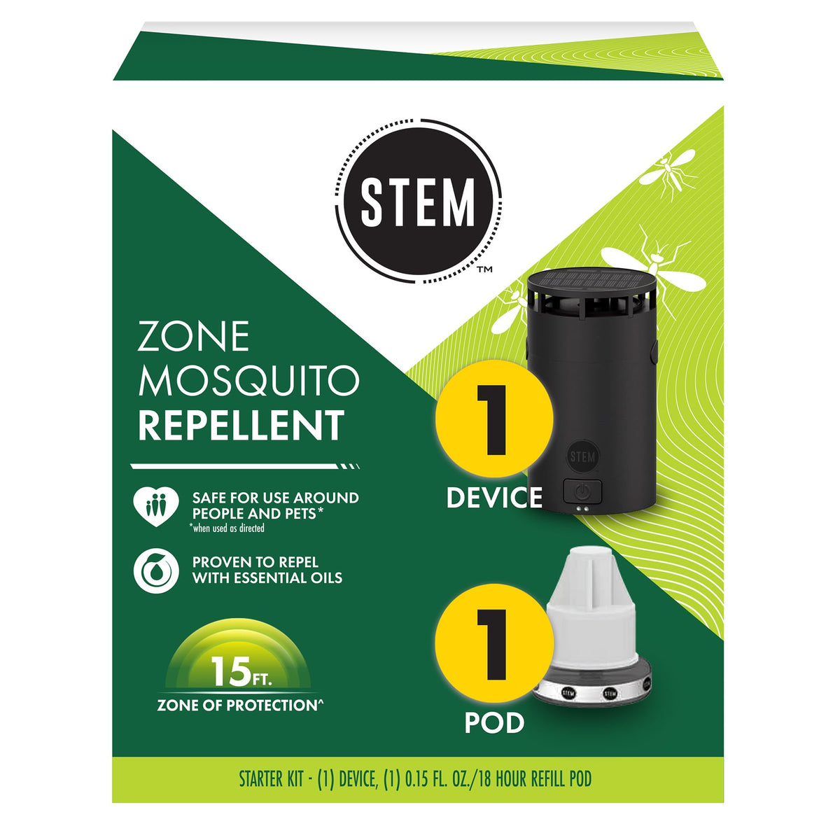 STEM Zone Mosquito Device with solar pad shields outdoor seating.