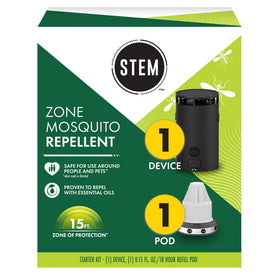 STEM Zone Mosquito Device with solar pad shields outdoor seating.