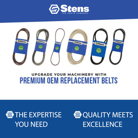 Stens 265-186 belt closeup reveals reinforced fibers for longevity