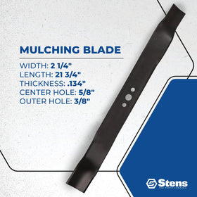 Stens 340-137 mulching blade rounded centre hole design in action