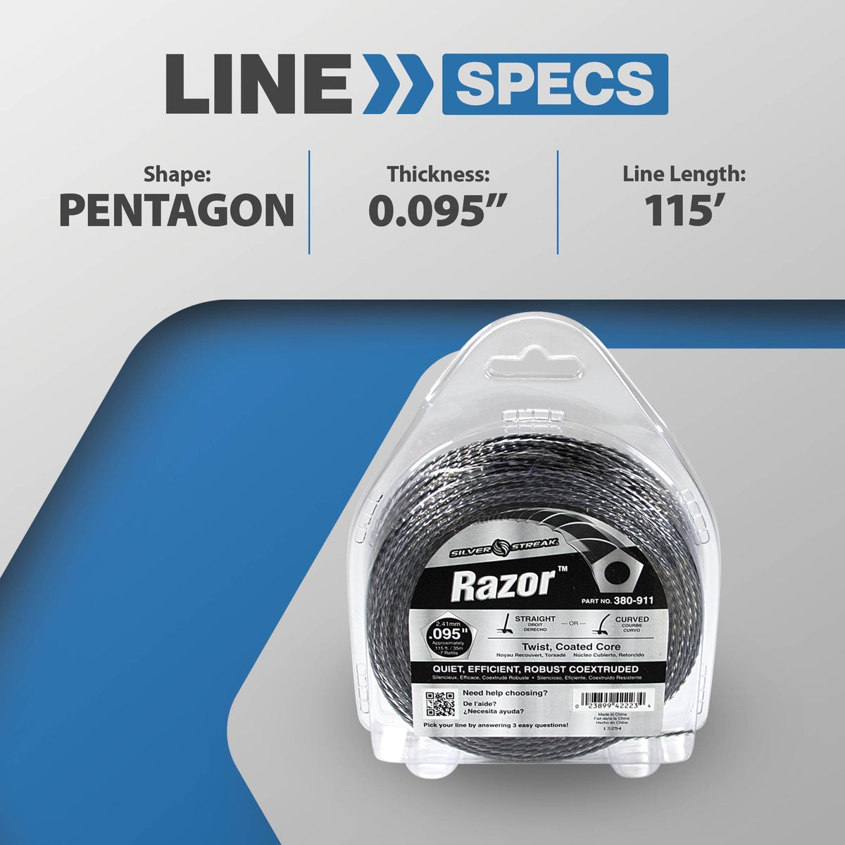 Stens 380-911 silver-streak twist shape boosts durability.