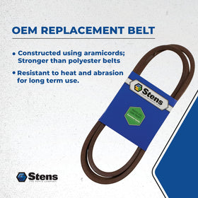 Cub Cadet 46-inch deck belt compatibility shown with Stens label.