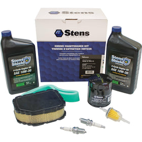 Stens maintenance kit contents laid out for easy inspection and planning