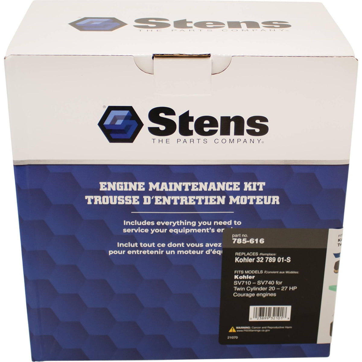 Stens maintenance kit compatible with Kohler SV710-SV740 demonstrates compatibility for Courage twin engines