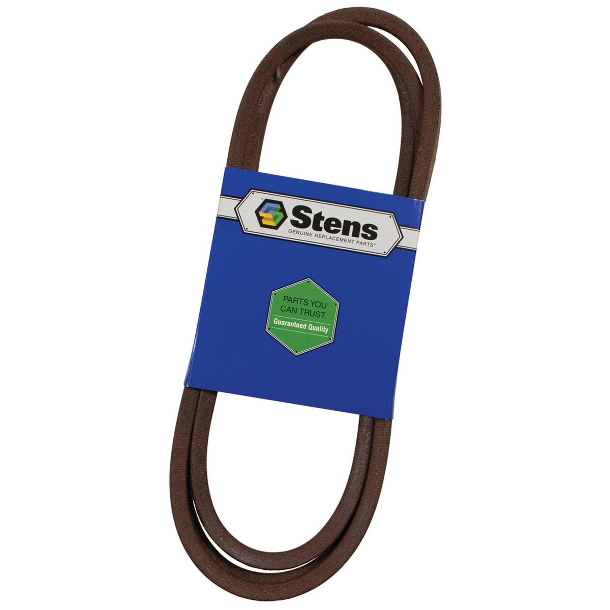 Stens OEM replacement belt in branded packaging aids trusted repairs.