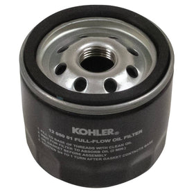 Stens 055-105 oil filter, Kohler label close-up for quick identification.