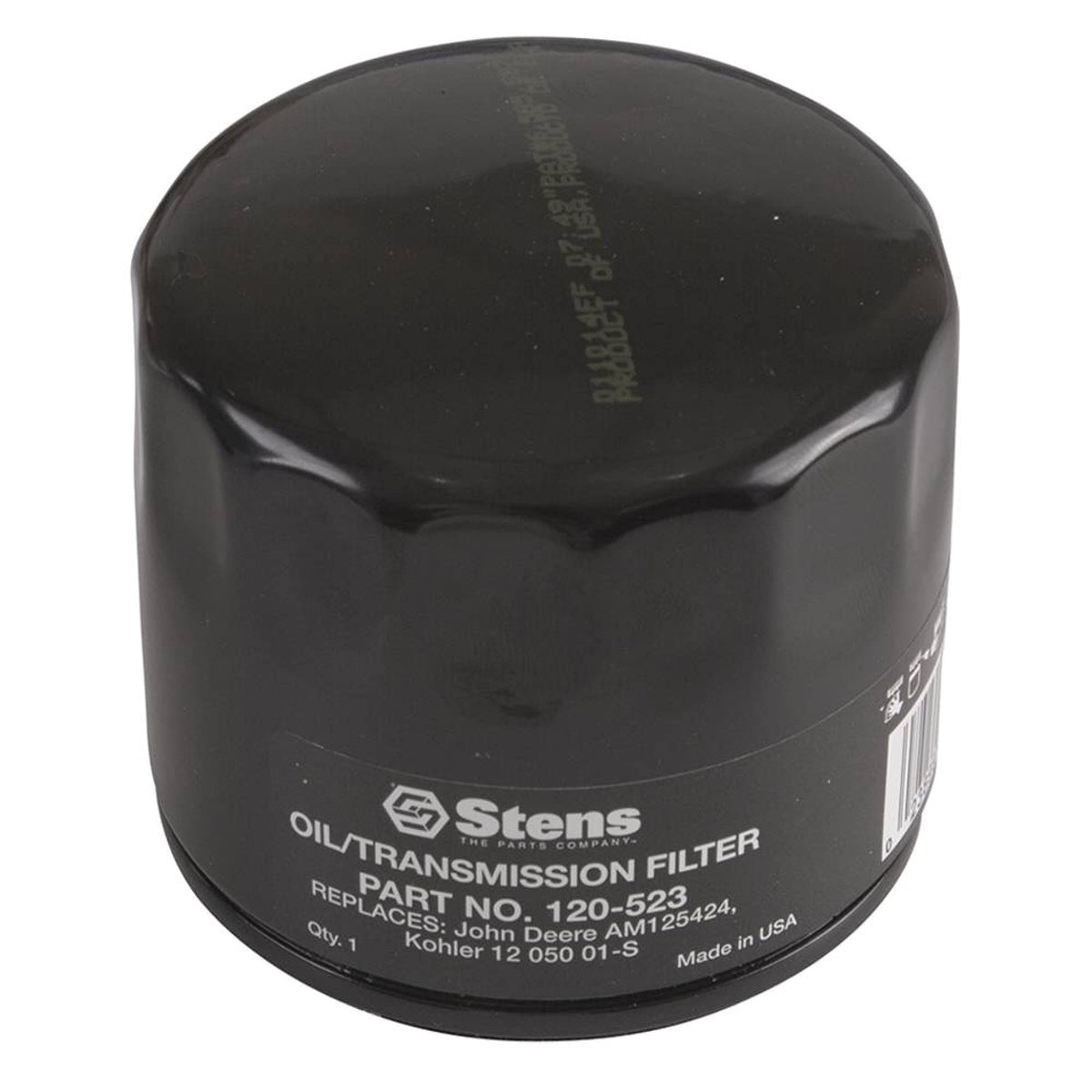 Stens oil filter side view, compatible with 3/4-16 threads on Kohler engines.