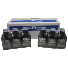Stens Shield 2-Cycle Oil case packaging shown for easy bulk ordering and storage.
