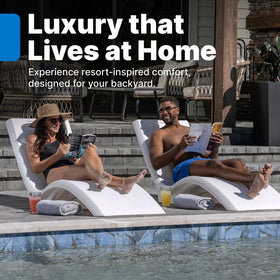 Step2 Vero Pool Lounger side view highlights ergonomic fit for all-day comfort.