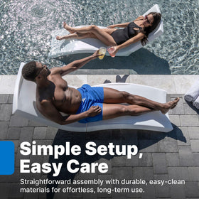 Step2 Vero Pool Lounger ergonomic design cradles the body for lounging comfort.