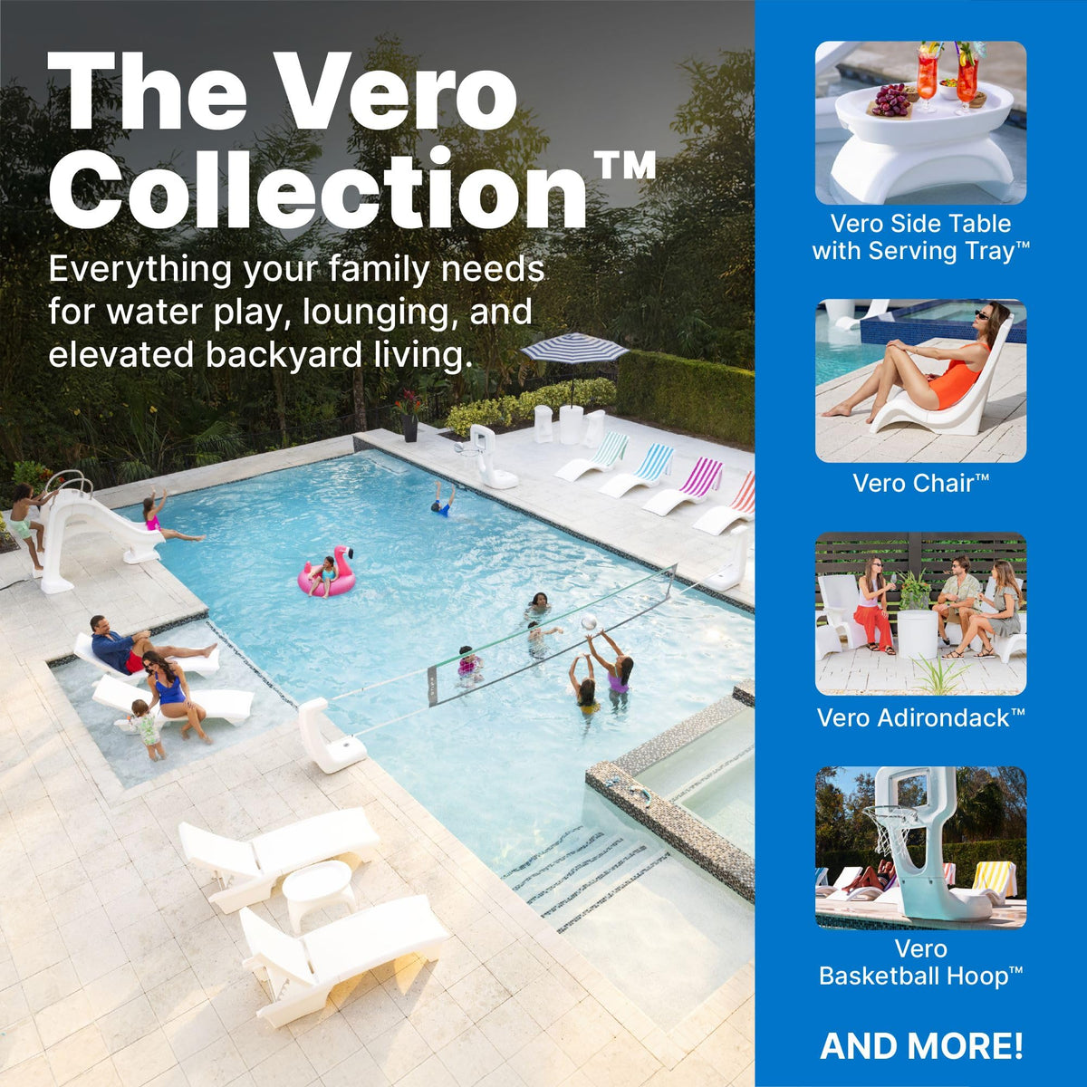 Step2 Vero Pool Lounger white hue adds clean poolside aesthetics.