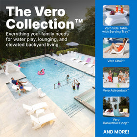 Step2 Vero Pool Lounger white hue adds clean poolside aesthetics.