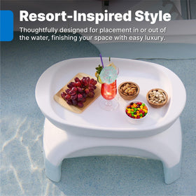 Step2 Vero side table showing weight system for stable pool use up to 9 inches.