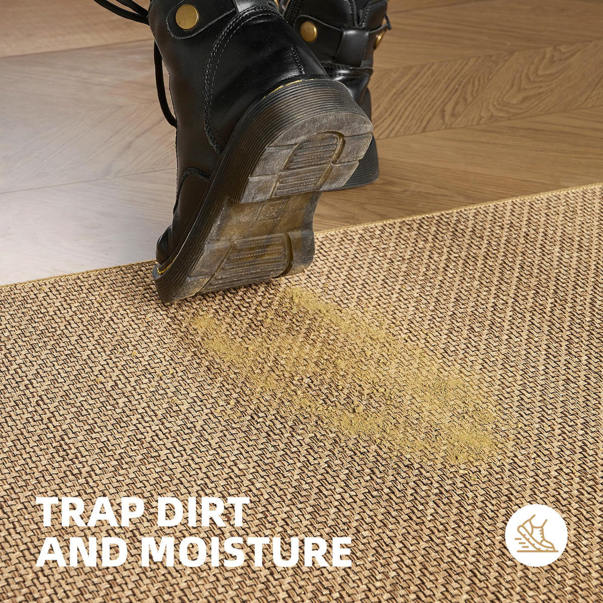 StepAura ultra-thin mat with 0.15-inch profile fits under doors neatly.